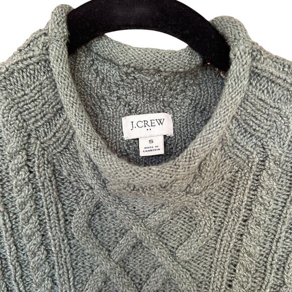 J. Crew Women's Mockneck Cable Knit Sweater Size Small in Pale Sage Green '24 - Picture 3 of 6